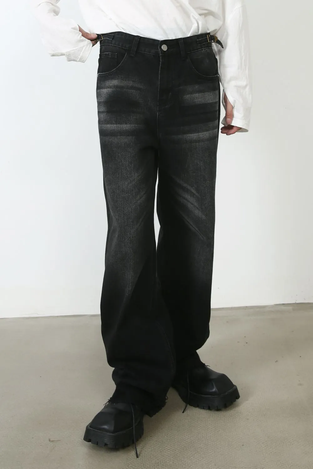 Men's Frayed Hem Jeans, image 3