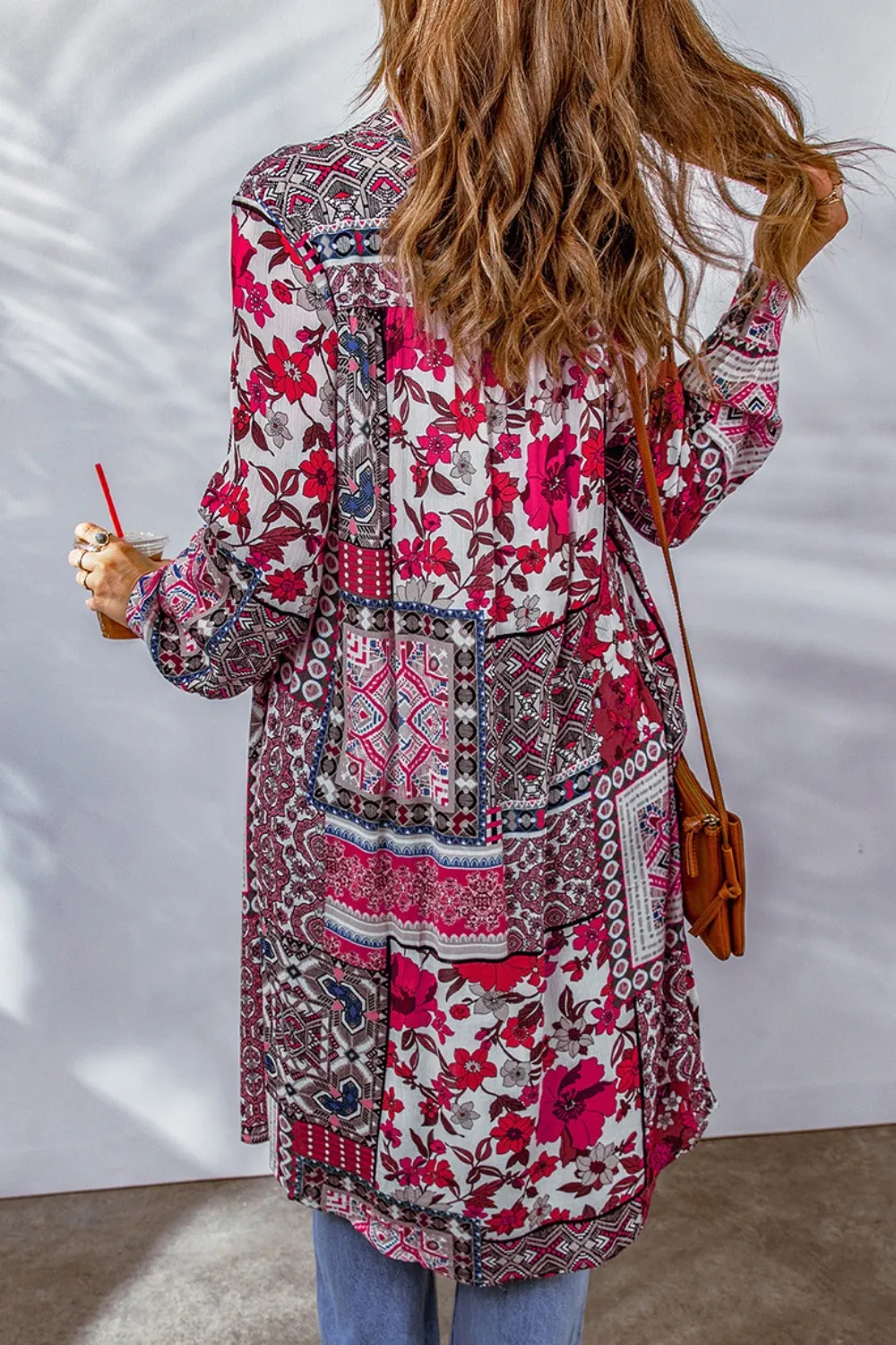 Printed Button Up Long Sleeve Cardigan, image 22