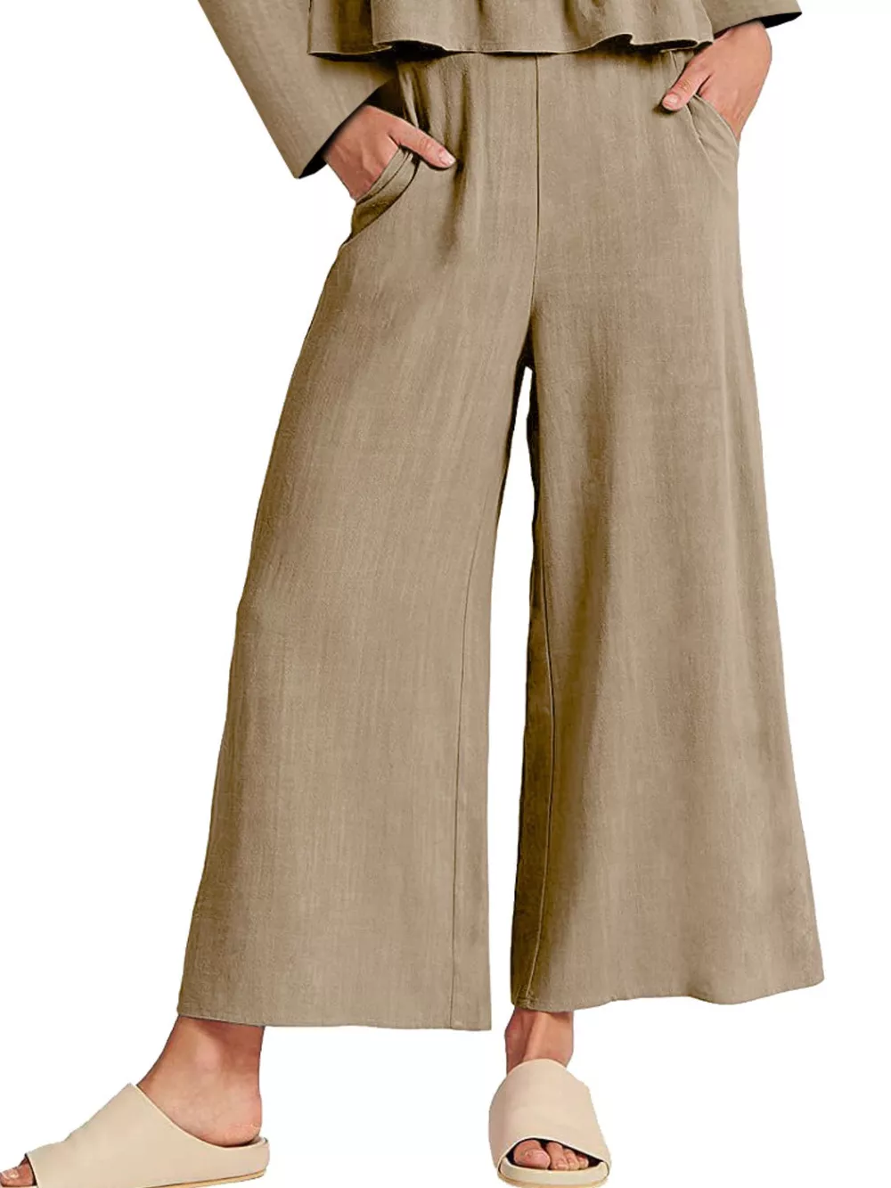 Full Size Ruffled Hem Long Sleeve Top and Pants Set Plus Size, image 12