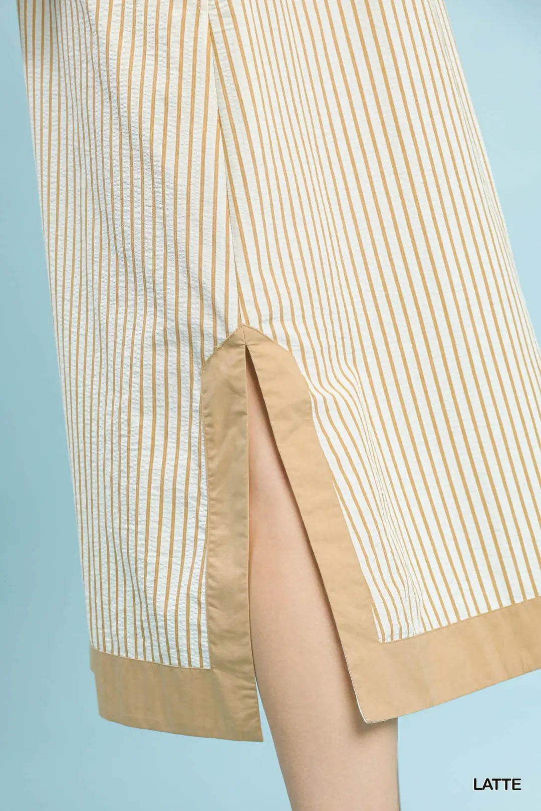 Stripe Midi Dress with Lace Trim, image 5