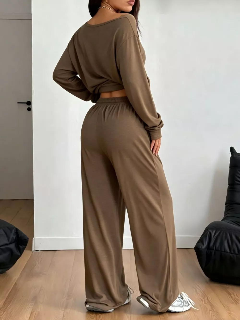 Full Size One-Shoulder Top and Drawstring Pants Set Plus Size, image 23
