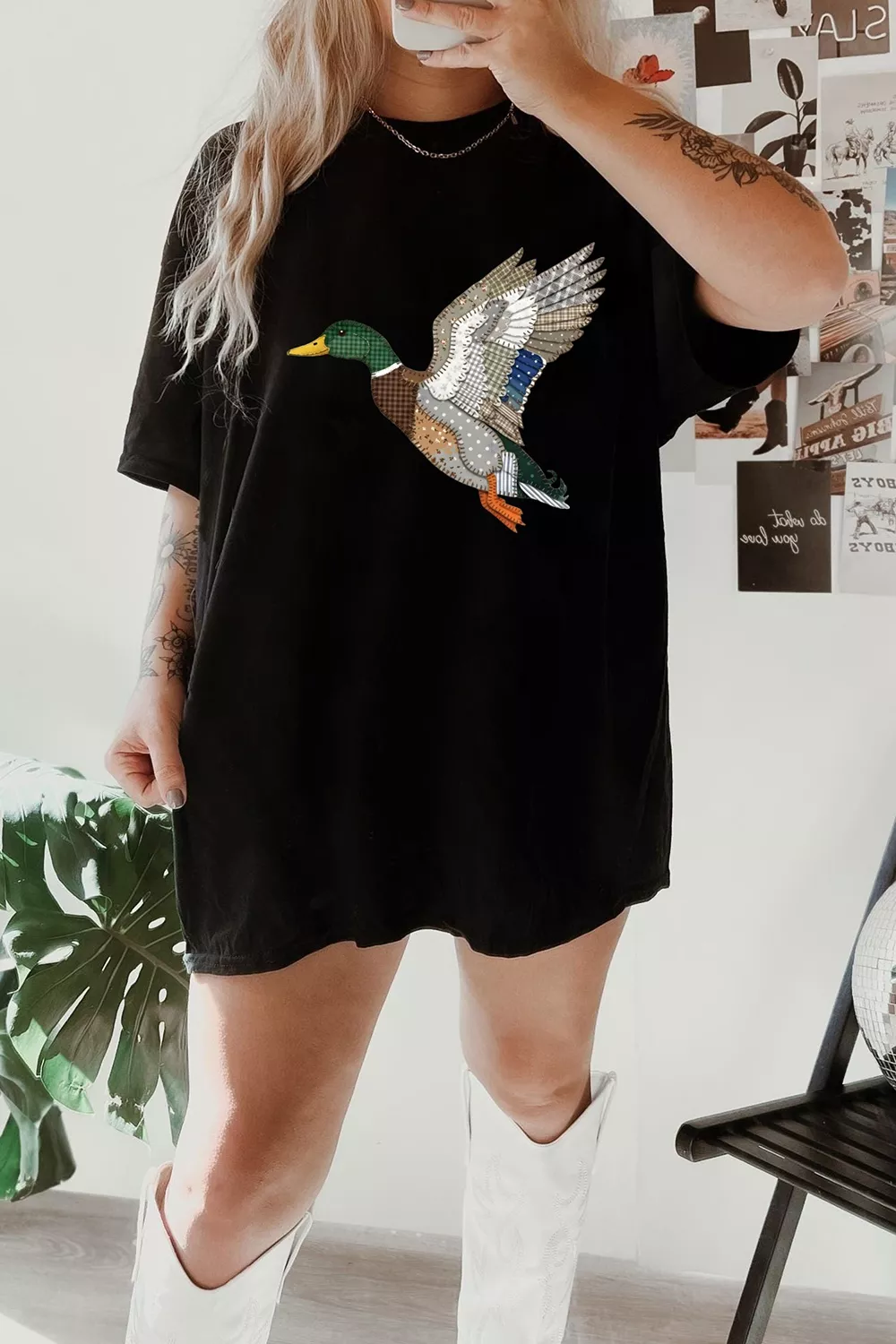 Flying Duck Graphic Round Neck T-Shirt, image 2