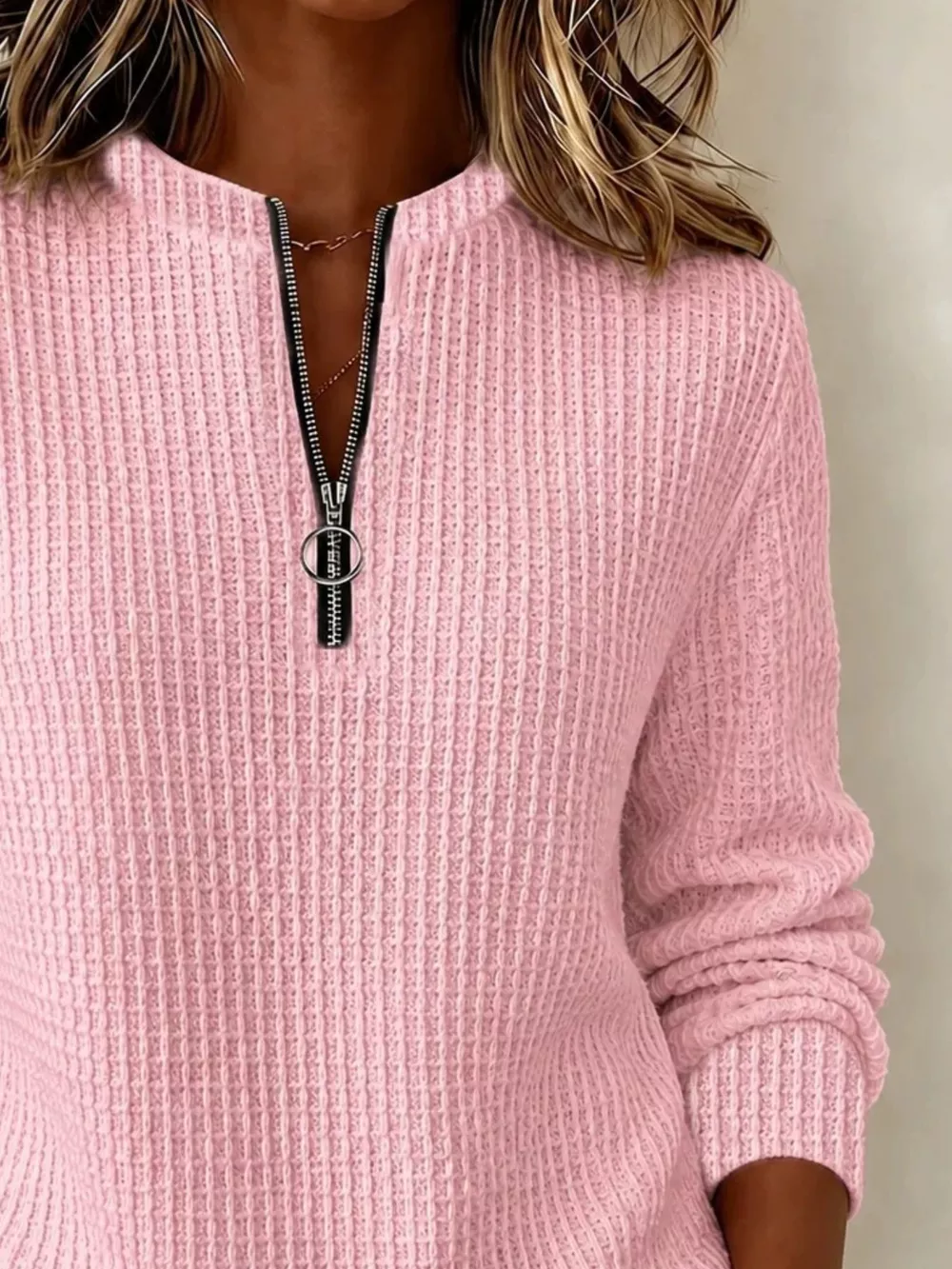 Full Size Quarter-Zip Textured Sweatshirt Plus Size, image 10