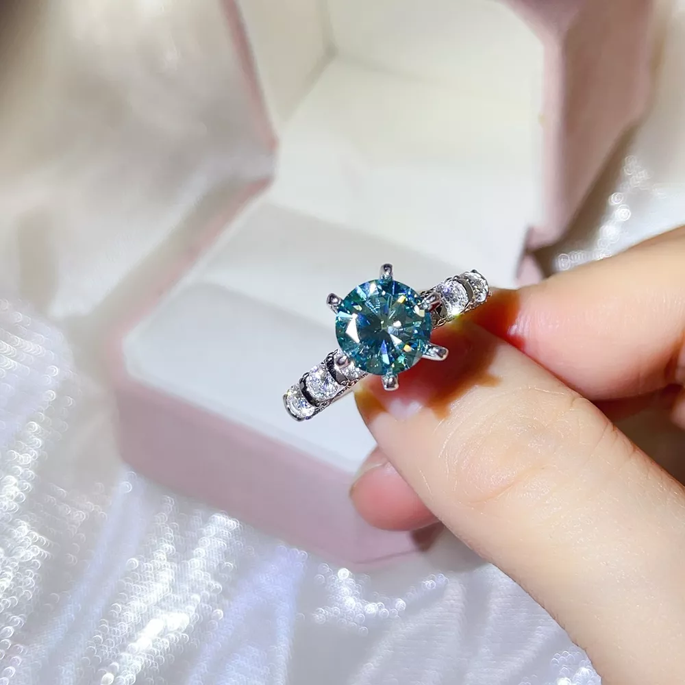 3 Carat 925 Sterling Silver Moissanite Ring, image 2