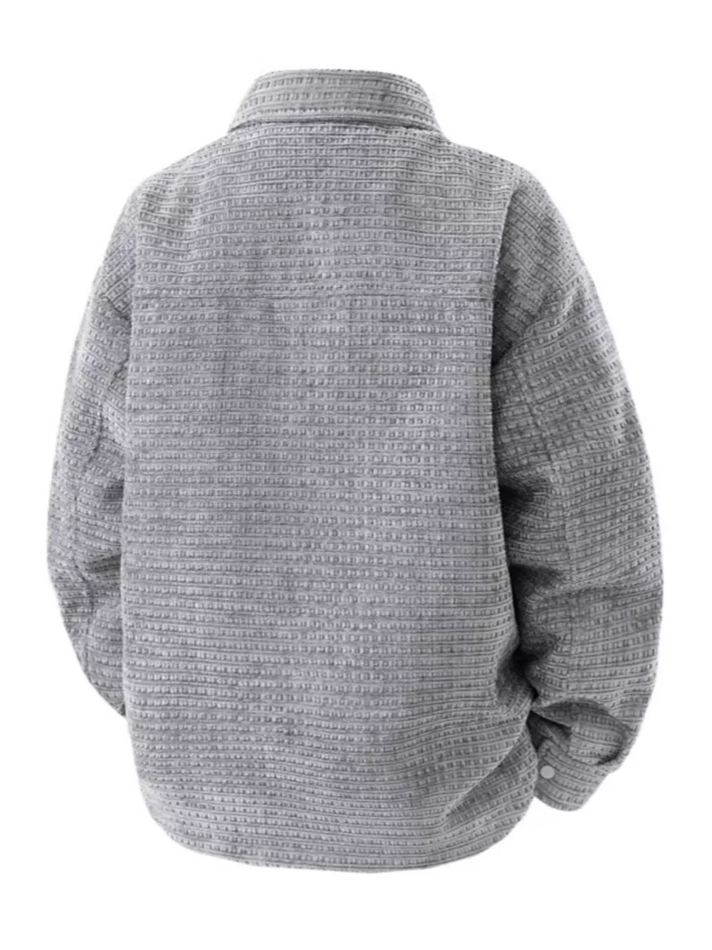 Men's Plus Size Textured Snap Down Shacket, image 3