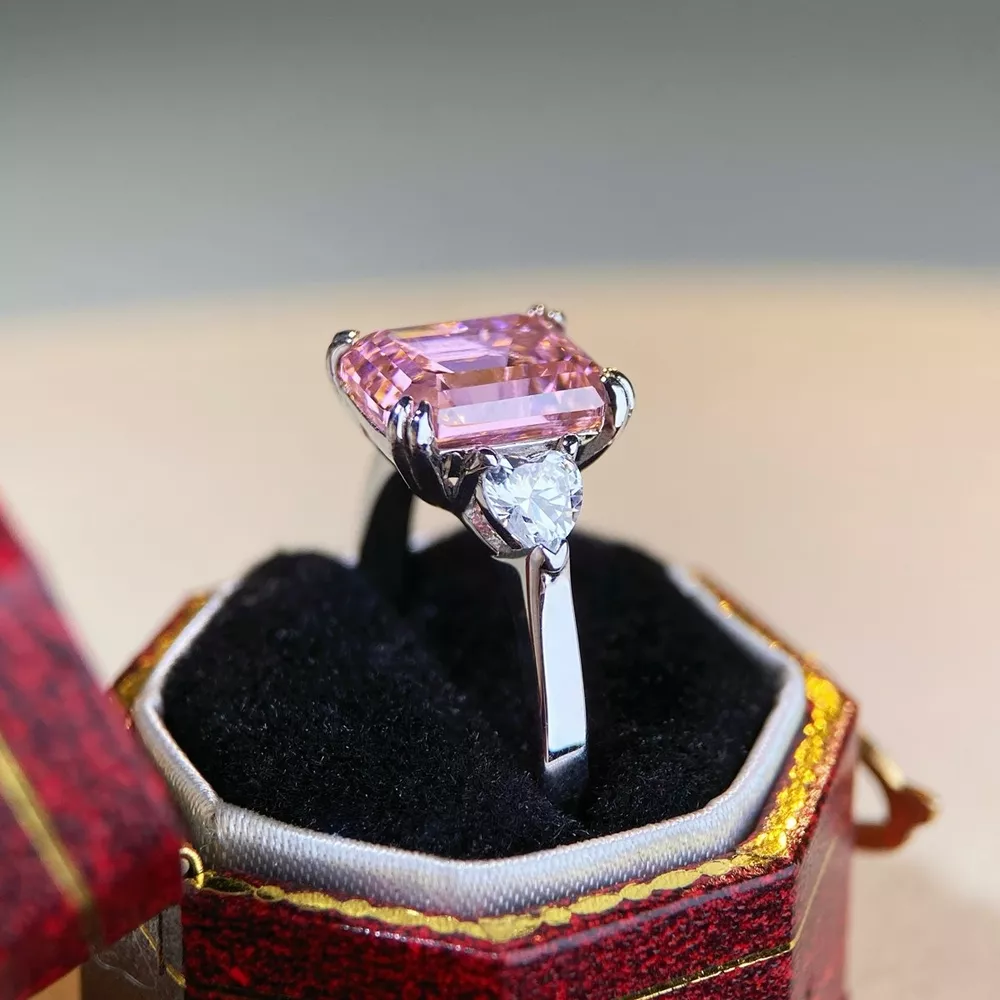 925 Sterling Silver Zircon Geometric Ring, image 7