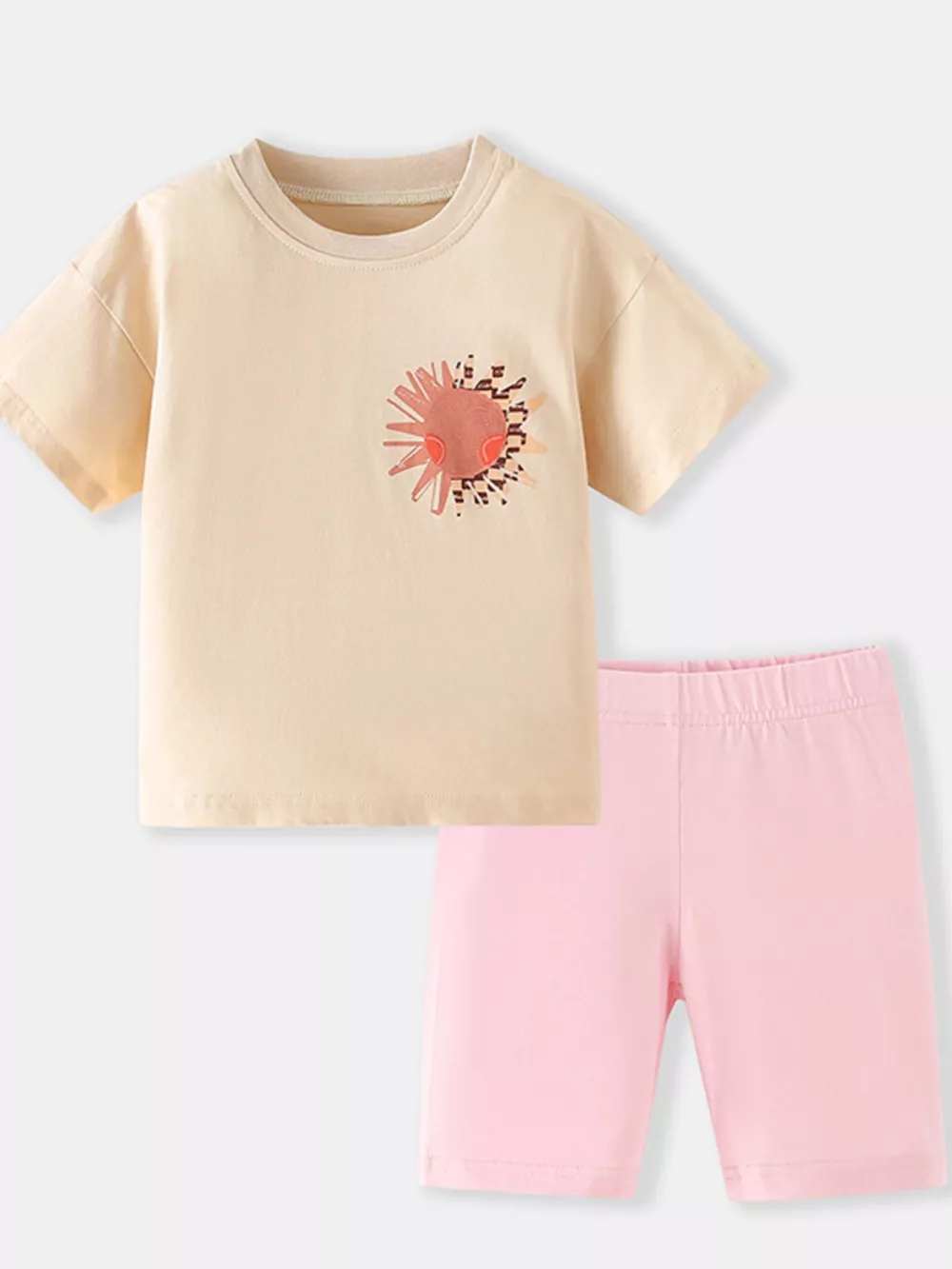 Children's Casual Graphic Tee & Biker Shorts Set, image 2