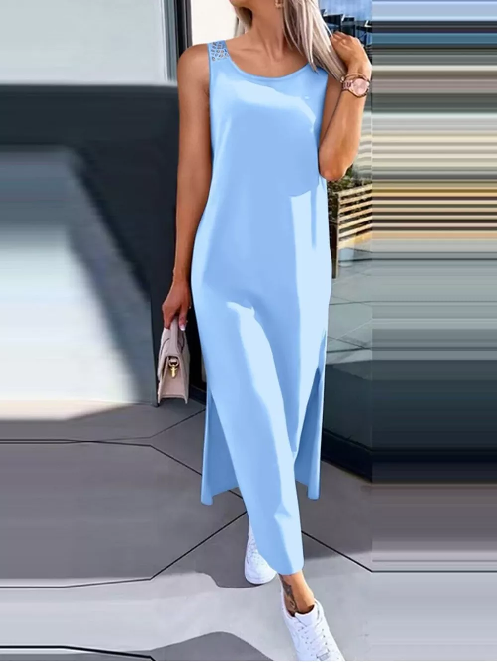 Side Slit Sleeveless Maxi Dress, image 11