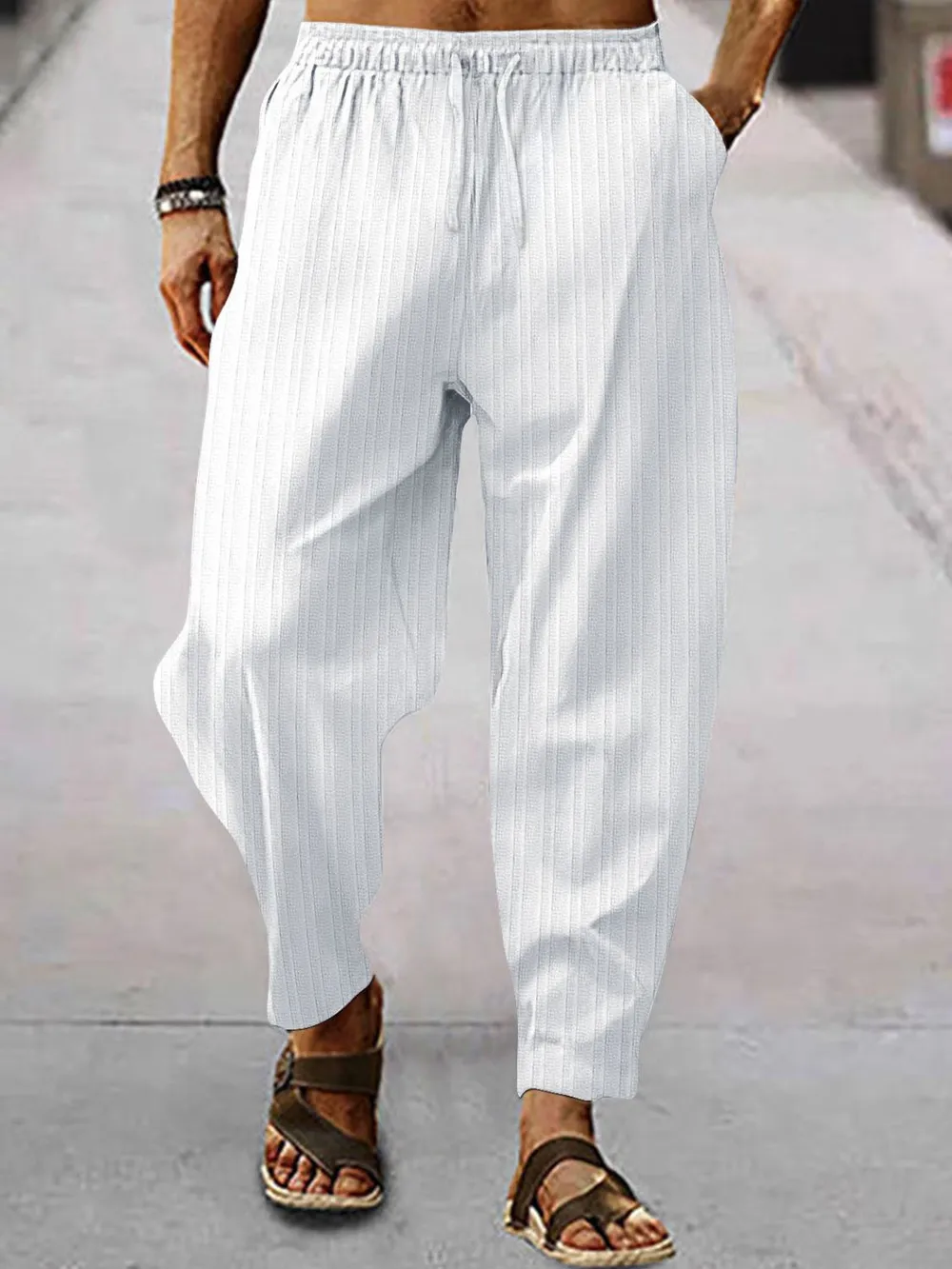 Men's Full Size Drawstring Pants with Pockets Plus Size, image 2