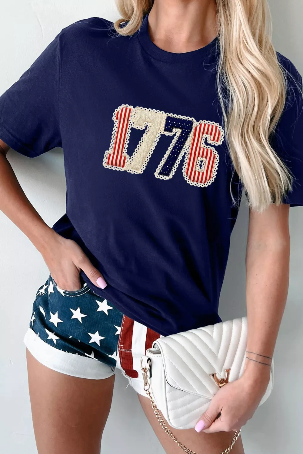 Patriotic 1776 Round Neck T-Shirt, image 2