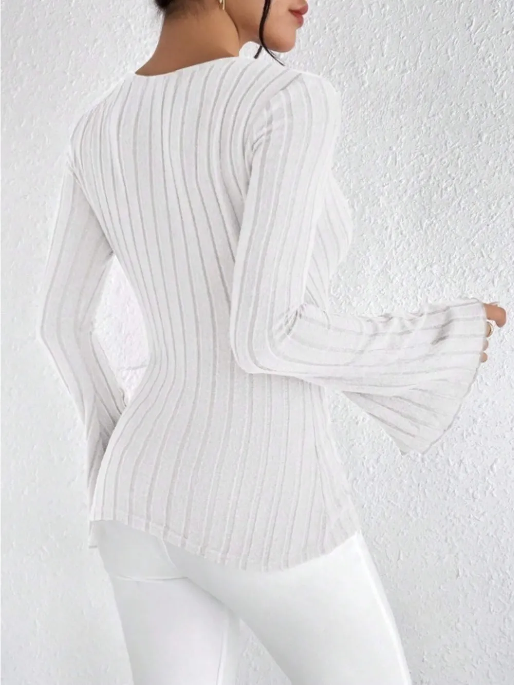Ribbed Flare Sleeve Top, image 17