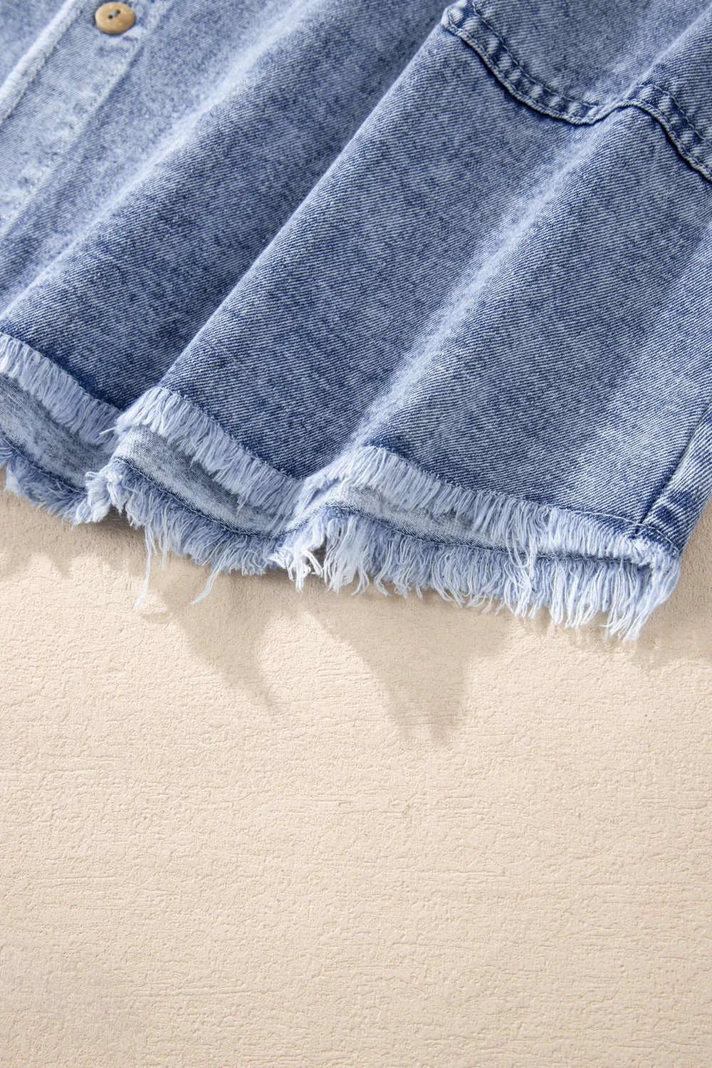 Raw Hem Button Down Long Sleeve Denim Dress, image 14