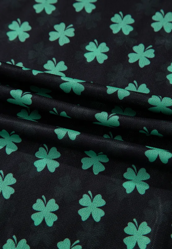 Lucky Clover Mock Neck Long Sleeve Bodysuit, image 10