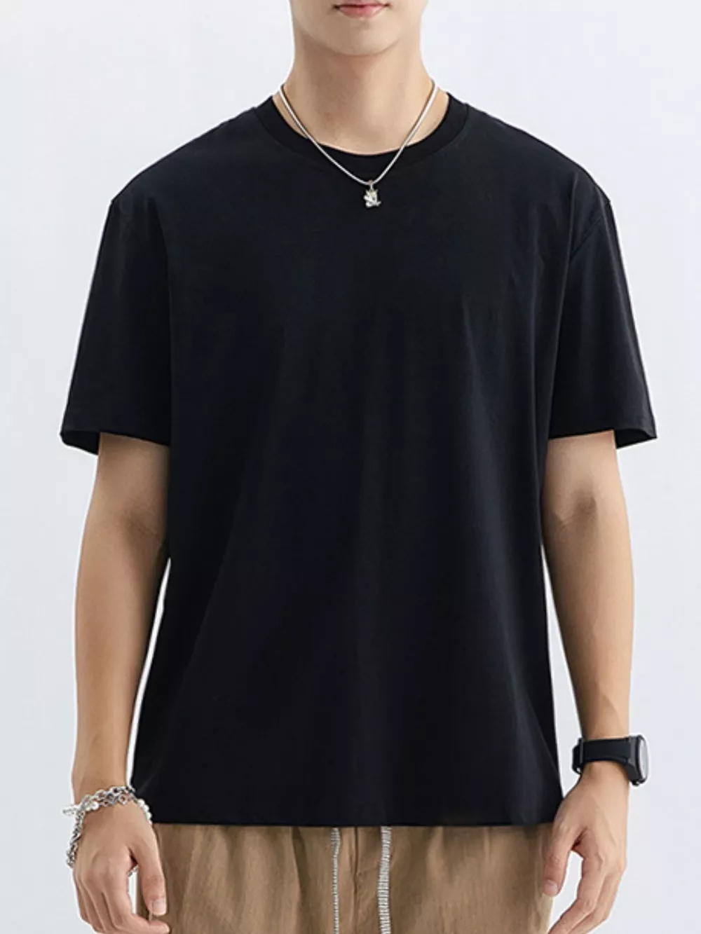 Men's Plus Size Casual Crew Neck T-Shirt, image 5