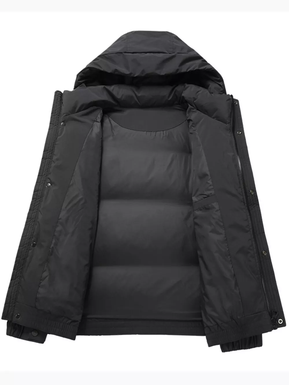 Men's Plus Size Diamond Quilted Hooded Puffer Jacket, image 2
