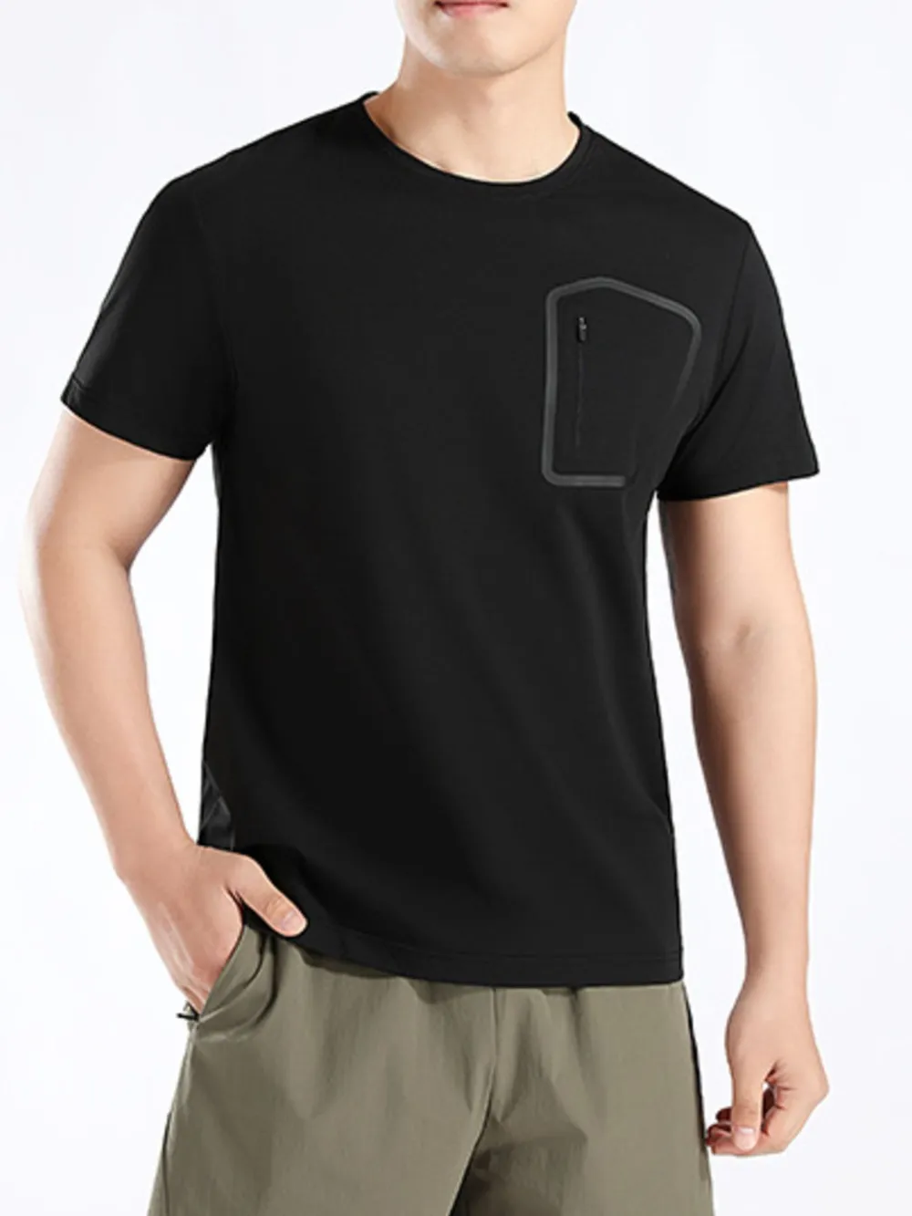 Men's Plus Size Round Neck Short Sleeve Active T-Shirt, image 4