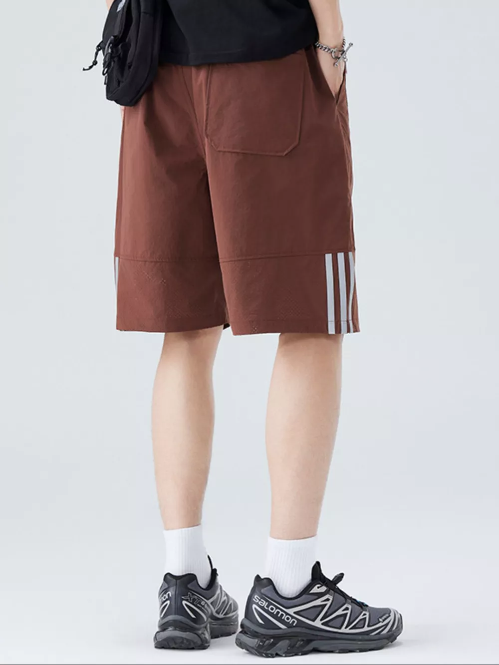 Men's Plus Size Casual Striped Shorts, image 3