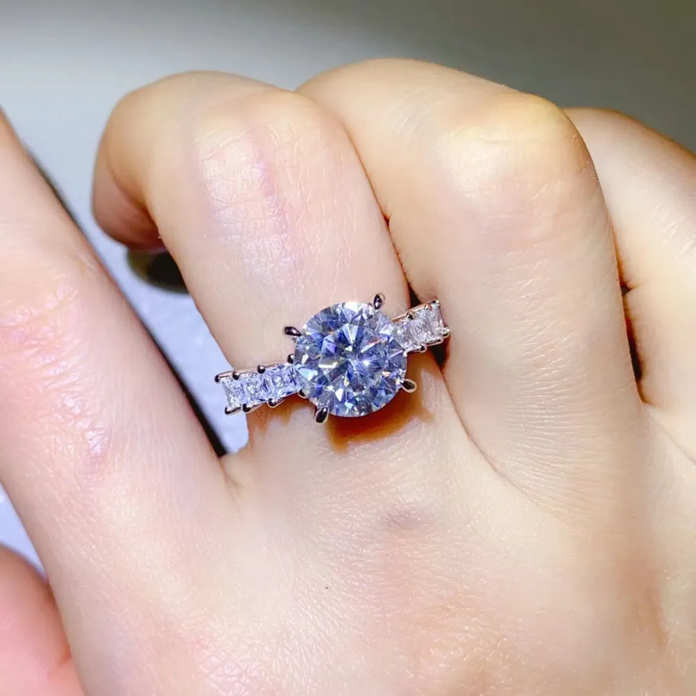 3 Carat Moissanite 925 Sterling Silver Ring, image 4