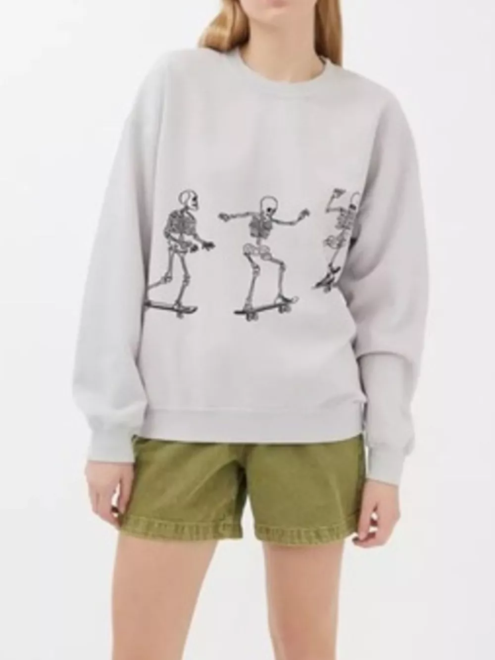 Skeleton Graphic Round Neck Sweatshirt, image 11
