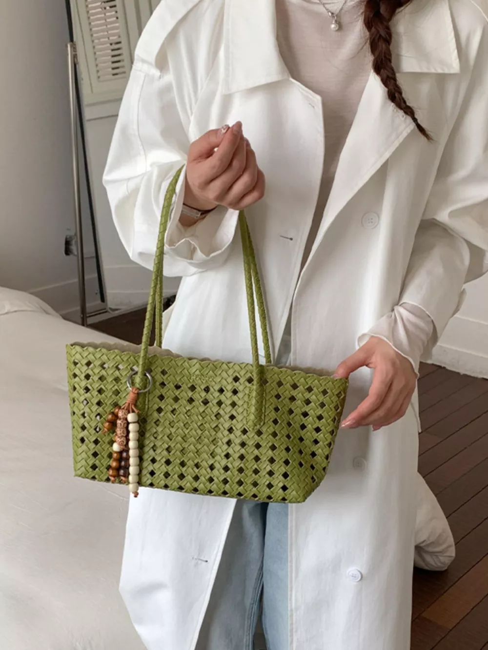 Woven Hollow-Out Shoulder Bag, image 5