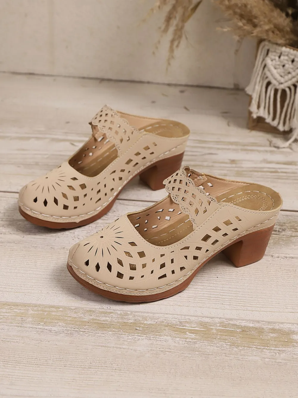Cutout Block Heel Sandals, image 19
