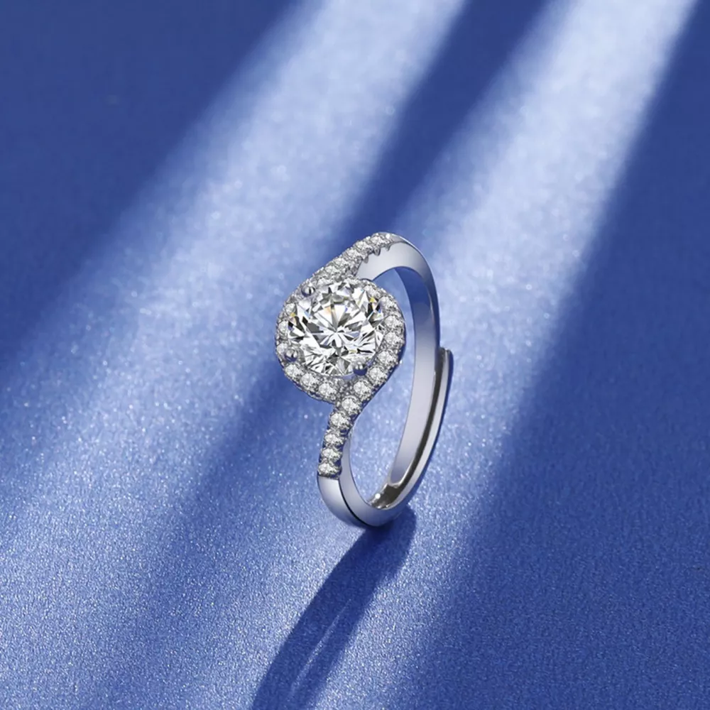 1 Carat 925 Sterling Silver Moissanite Ring, image 4