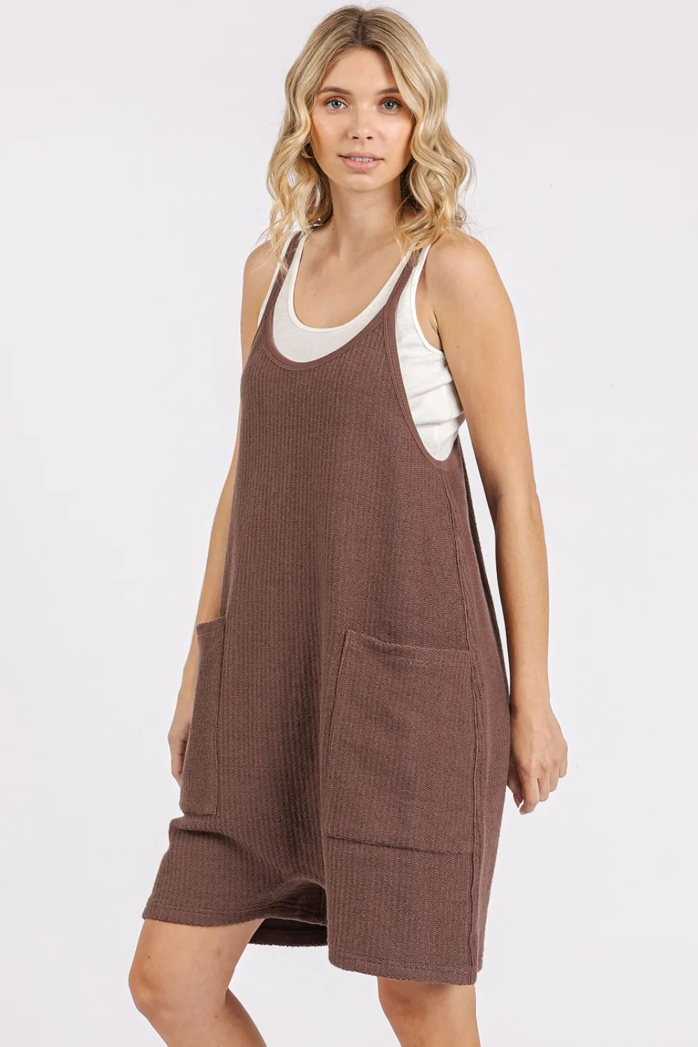 Scoop Neck Spaghetti Strap Overalls with Pockets, image 4