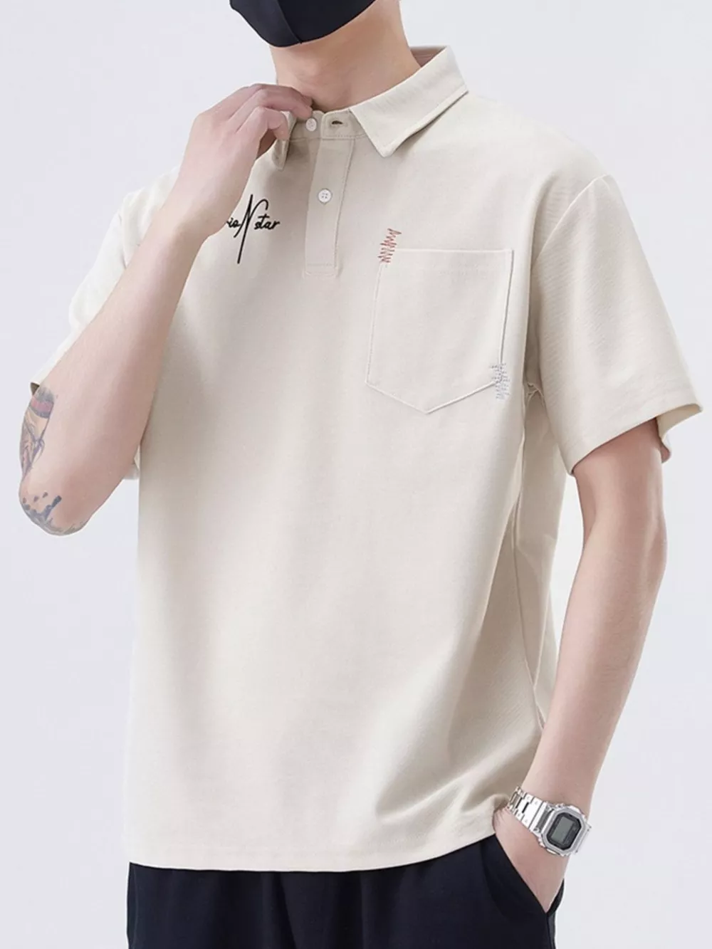 Men's Plus Size Collared Neck Short Sleeve Polo