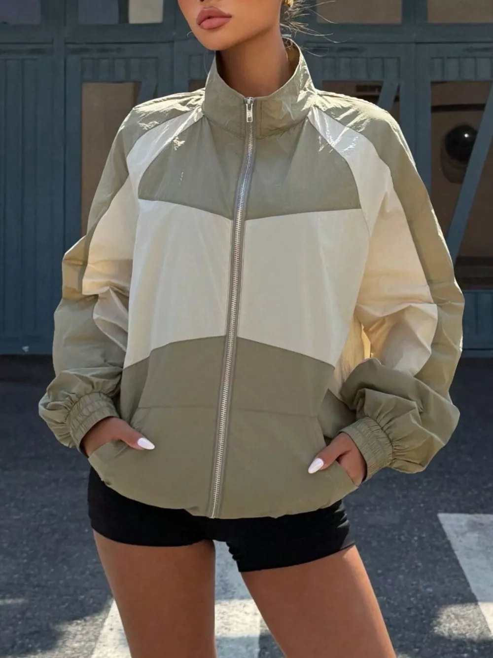 Color Block Zip-Up Jacket, image 9