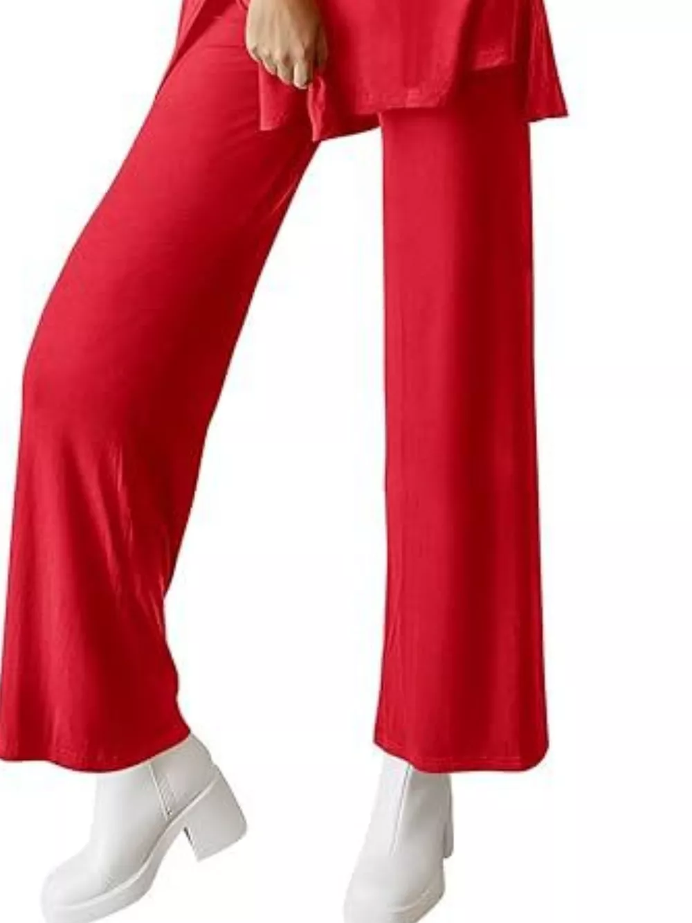 Relaxed Fit Round Neck Top and Pants Two-Piece Set, image 22