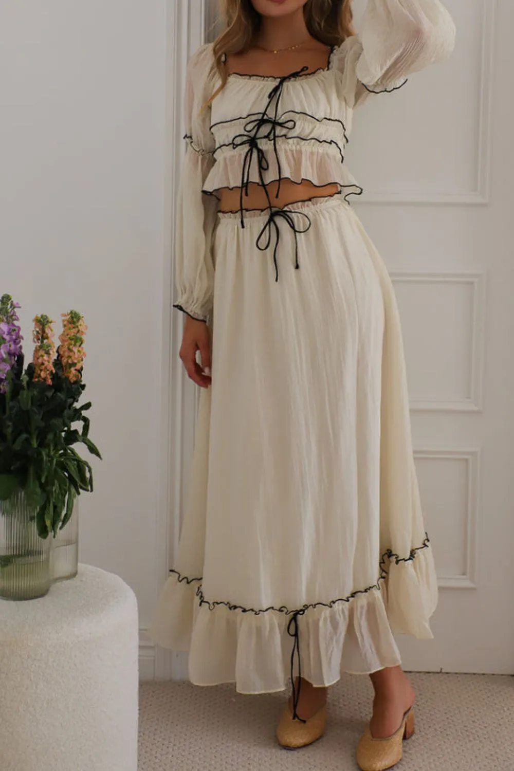 Off-Shoulder Top and Skirt Set, image 7