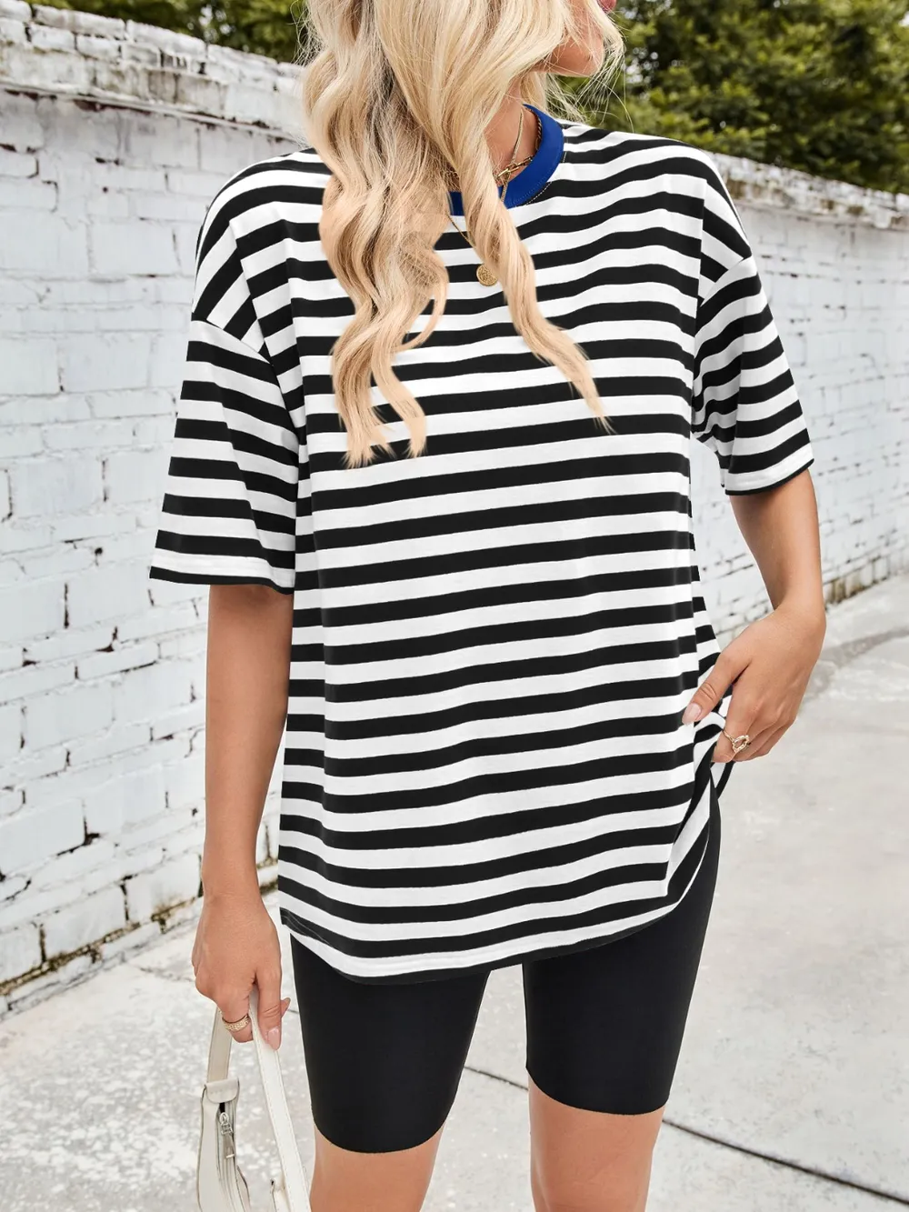 Striped Round Neck Half Sleeve T-Shirt, image 20