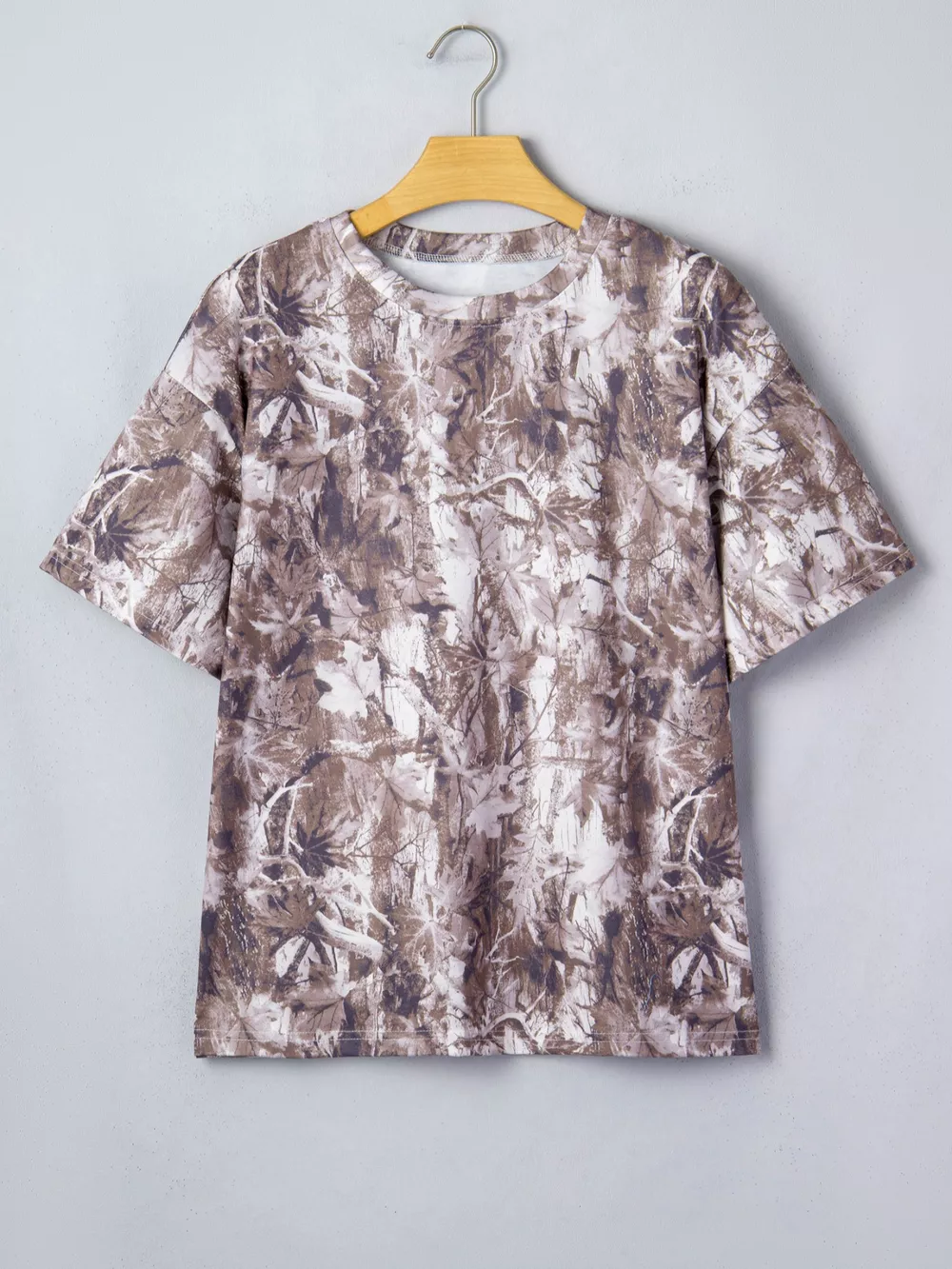 Camouflage Woodland Print Drop Shoulder Tunic Tee, image 3
