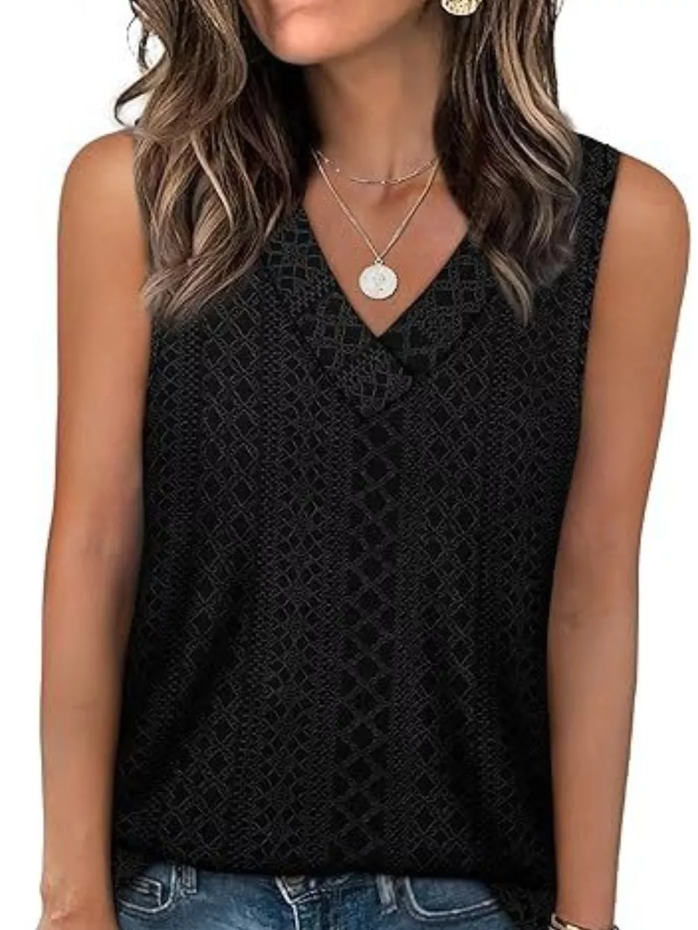 Eyelet V-Neck Tank, image 28