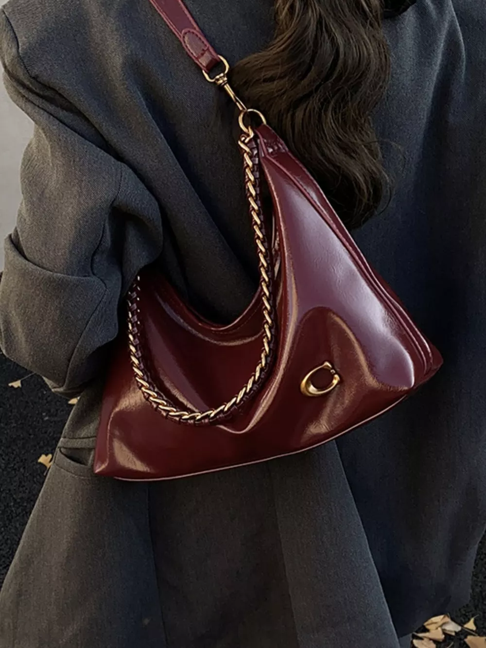 Leather Chain Shoulder Bag, image 6