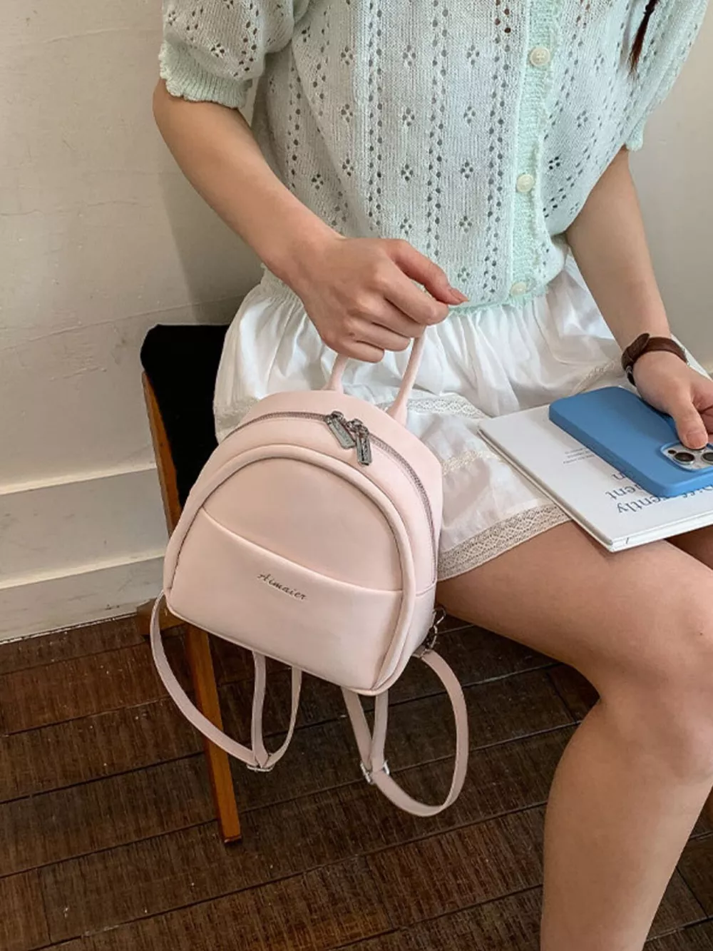 Adjustable Strap Mini Backpack Bag, image 8