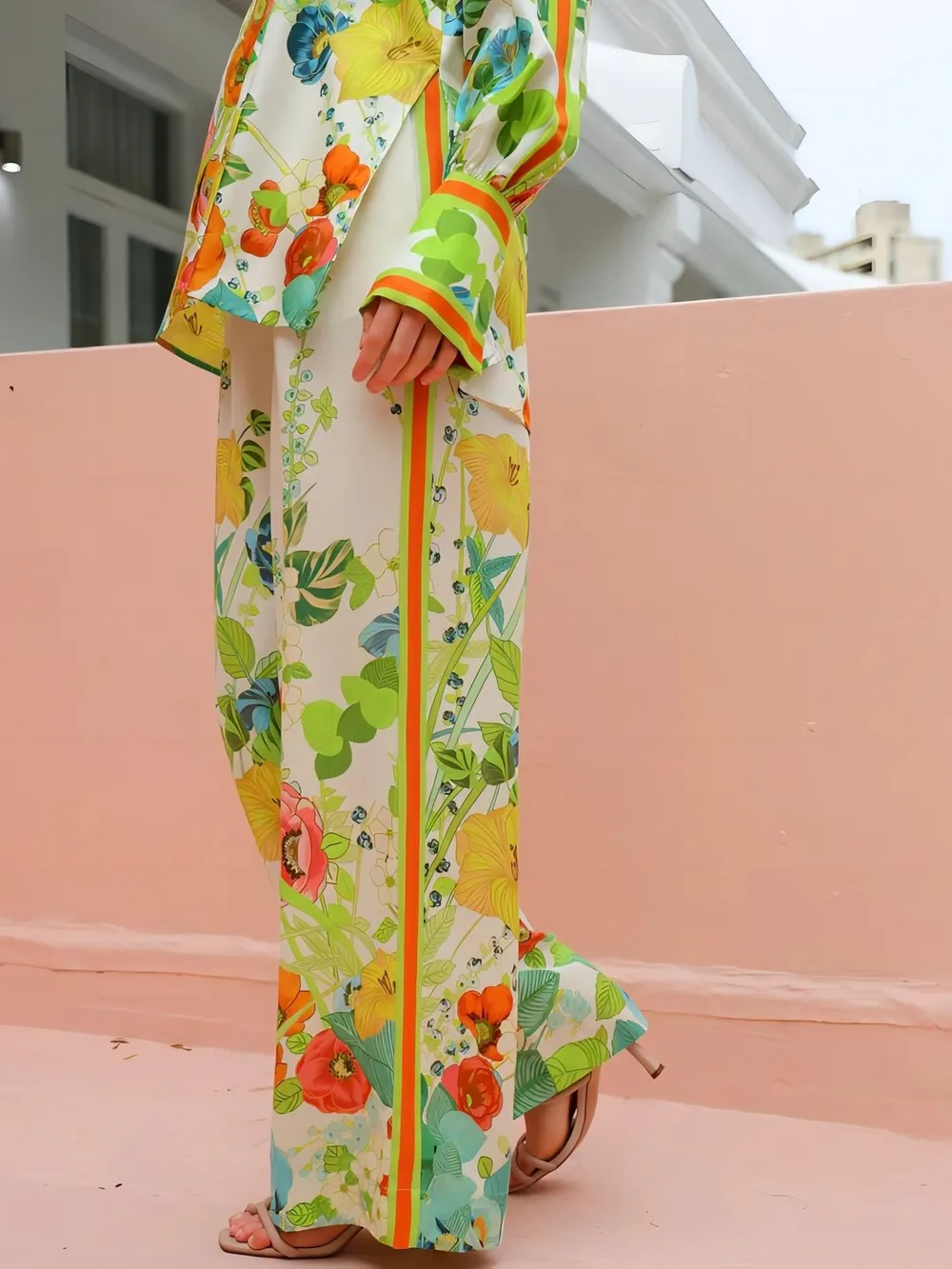 Printed Tie Back Shirt and Pants Set, image 6