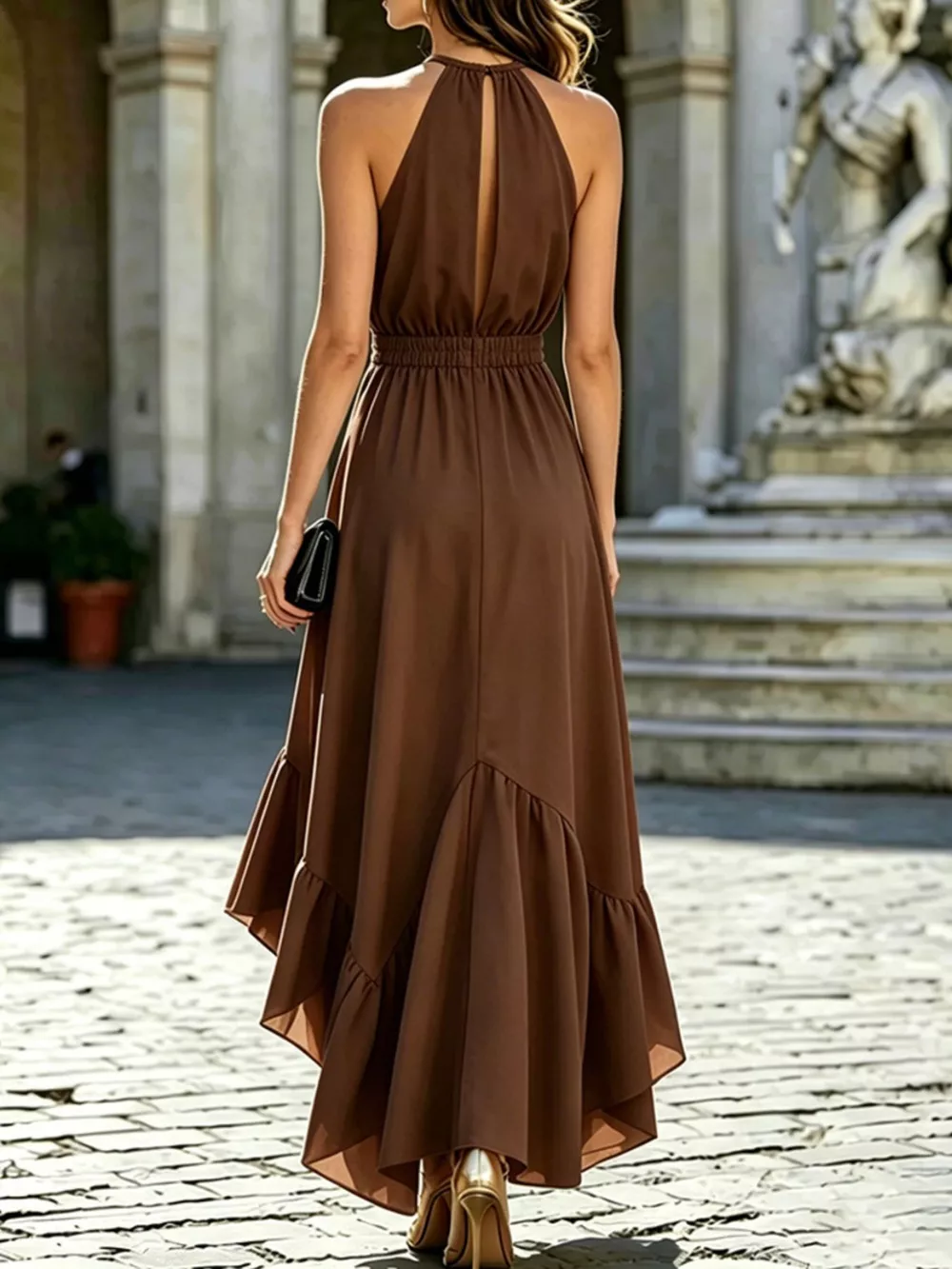 Ruffled High-Low Sleeveless Maxi Dress, image 11