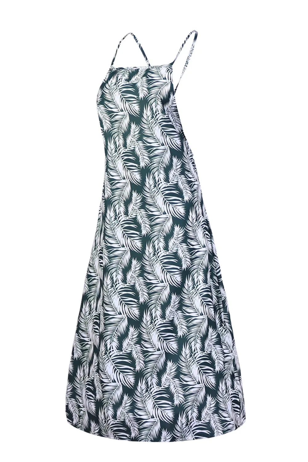 Slit Crisscross Printed Sleeveless Cami Dress, image 9