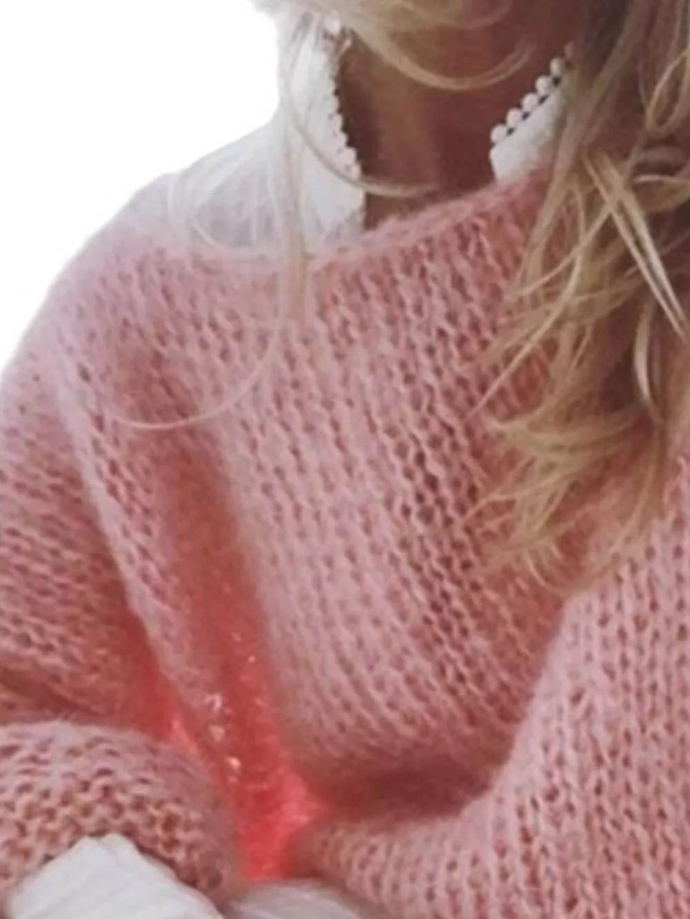 Fuzzy Round Neck Sweater, image 2