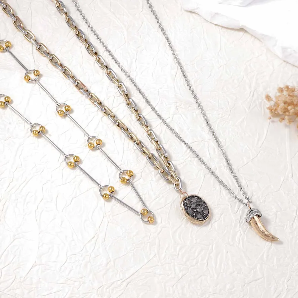3 Piece Stainless Steel Pendant Necklace, image 4