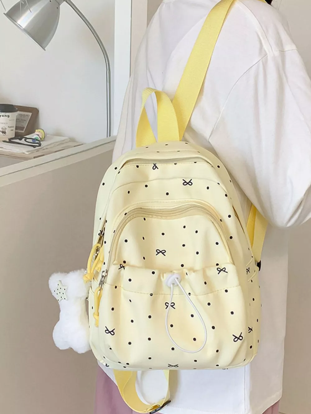 Polka Dot Lightweight Backpack Bag, image 4