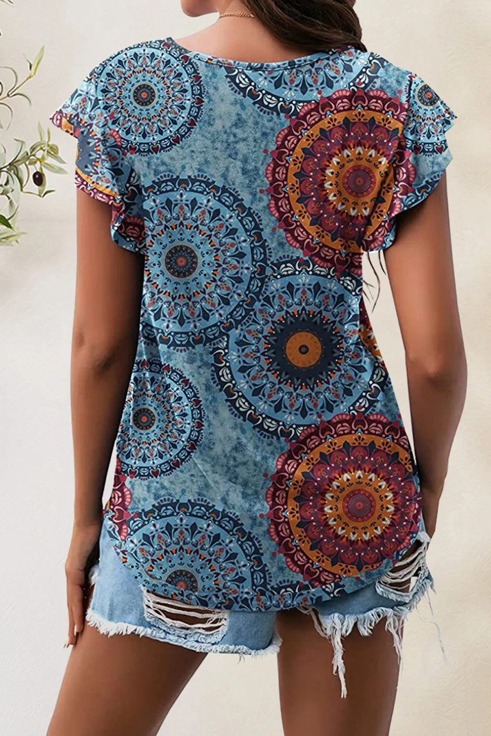 Printed Round Neck Short Sleeve T-Shirt, image 13