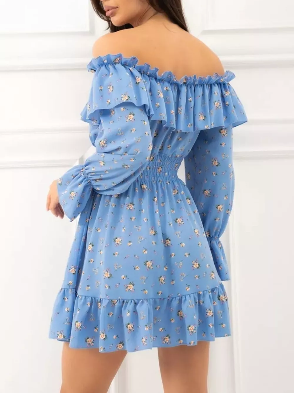 Off-Shoulder Floral Print Ruffle Dress, image 11