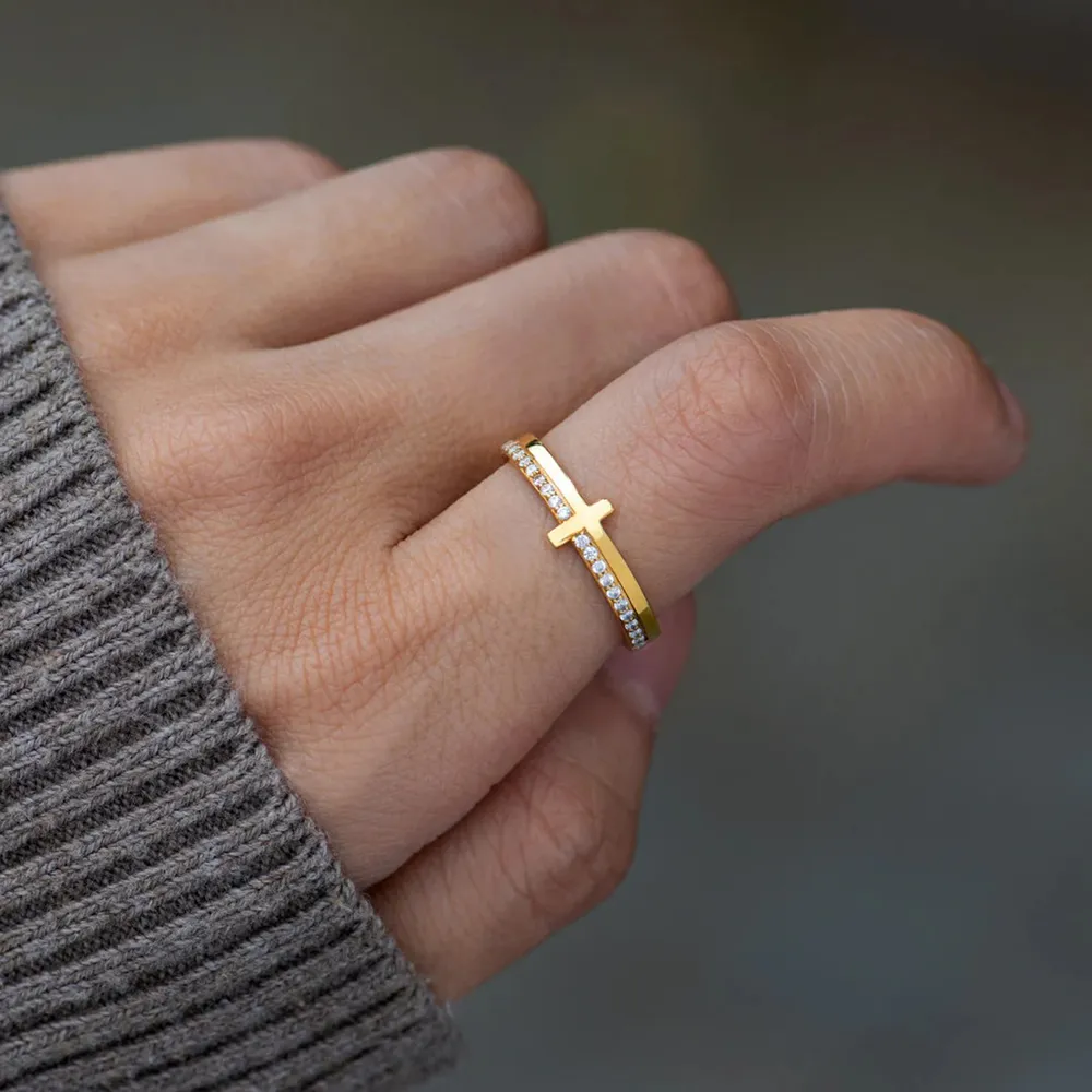 Zircon 925 Sterling Silver Cross Ring, image 5