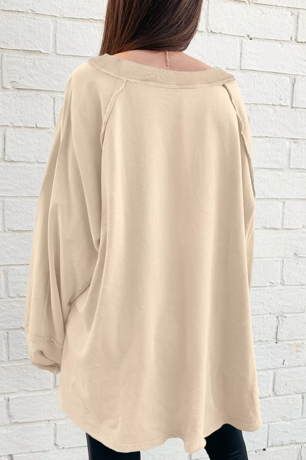 Oversized Long Sleeve Crewneck Sweatshirt, image 3
