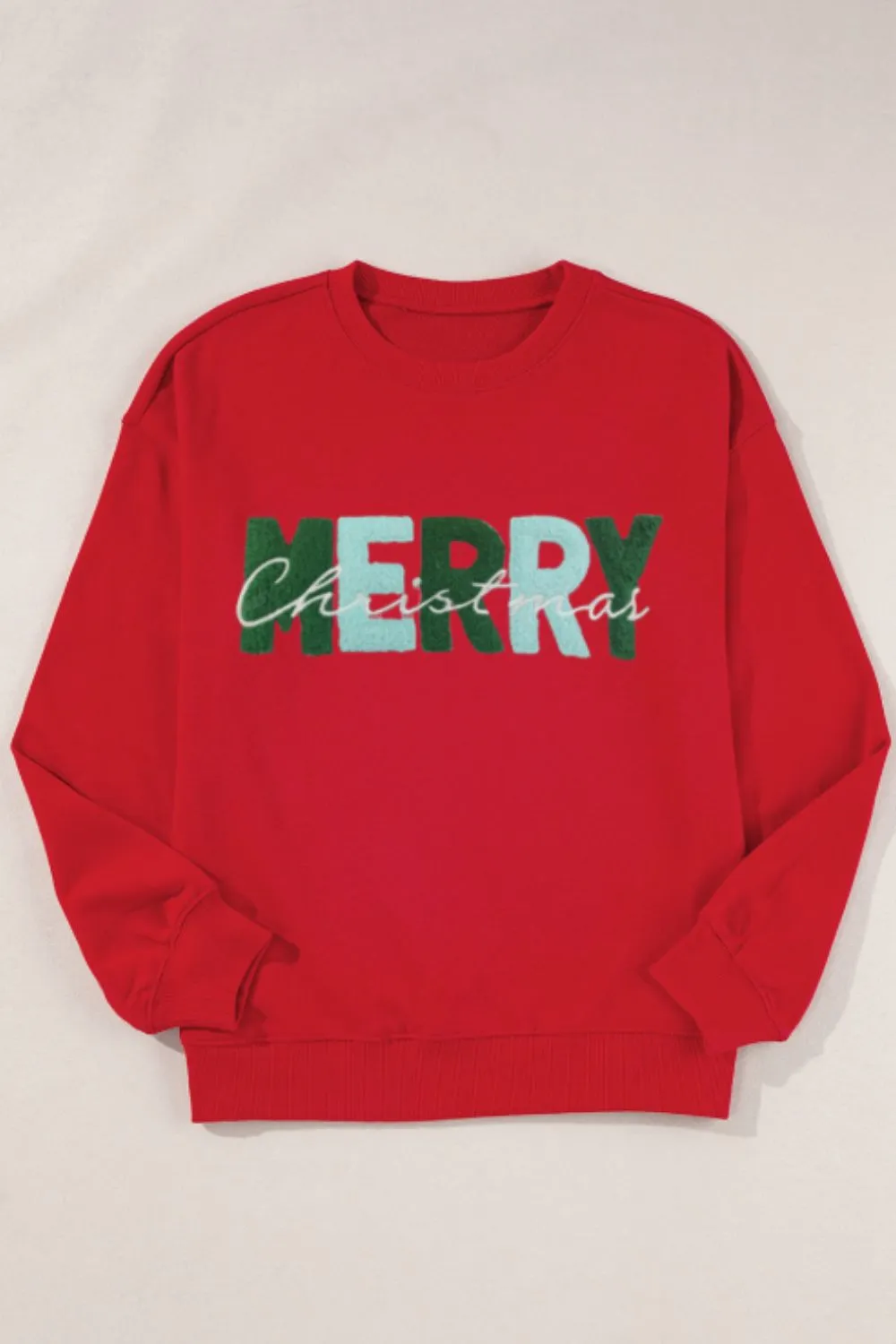 MERRY CHRISTMAS Contrast Long Sleeve Sweatshirt, image 6