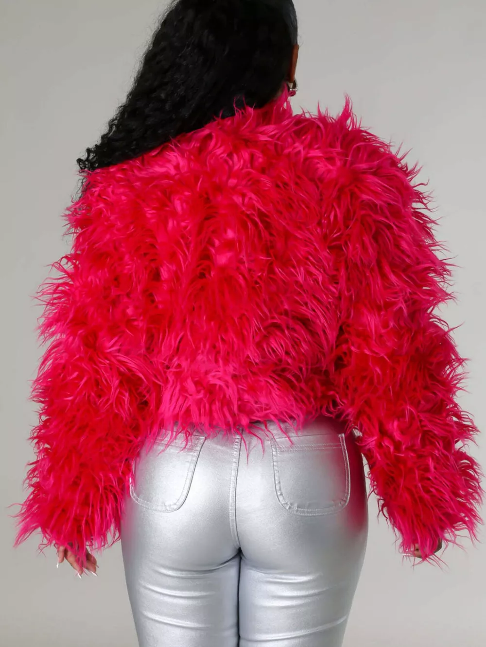 Faux Fur Open Front Cropped Outerwear, image 16