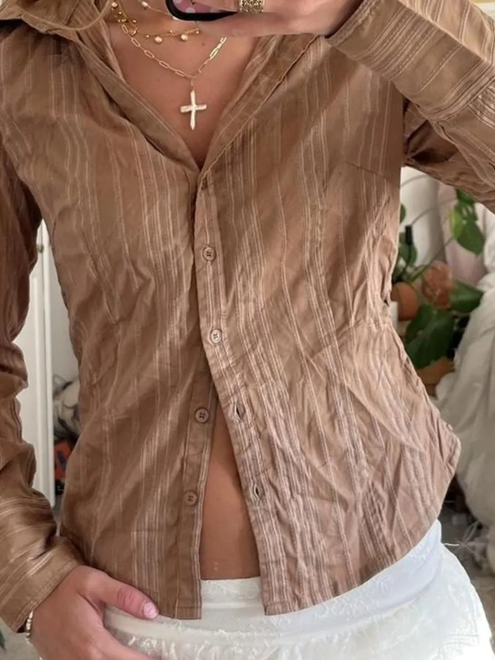 Printed Button-Down Long Sleeve Shirt, image 14