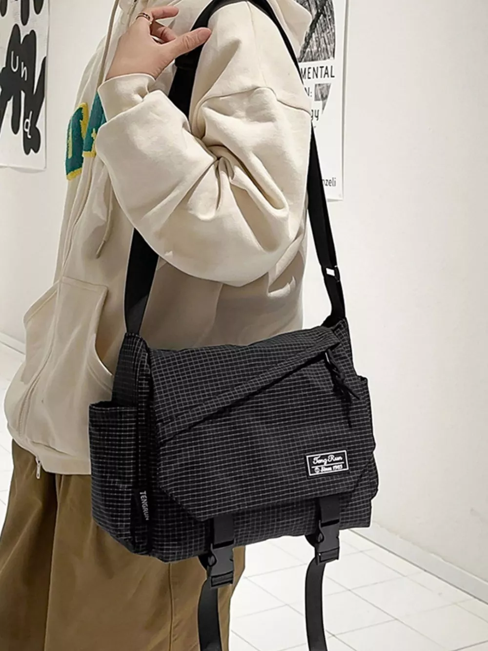 Plaid Buckle Flap Crossbody Bag, image 12